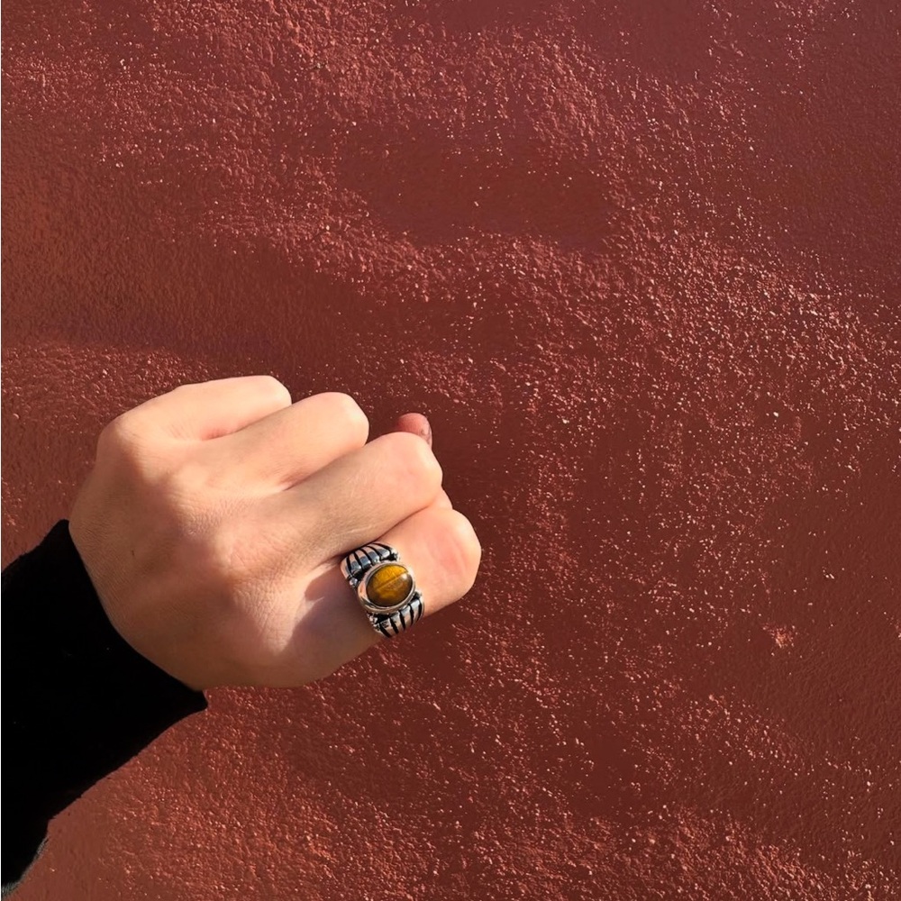 Silver and Stone Custom Starburst Ring